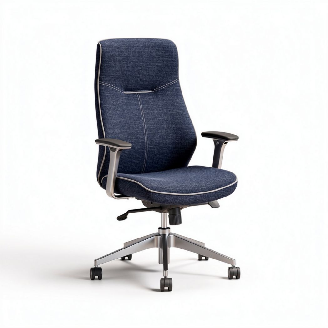 Ergonomic office chair with breathable fabric upholstery and adjustable height