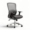 Ergonomic office chair with mesh back and padded seat in gray color