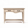 Console table with two drawers in light oak finish 120 x 40 x 75cm